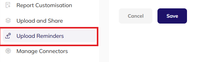Upload Reminders selected in the Product Configuration menu