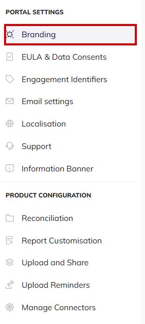 The Portal Settings menu with Branding selected
